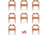 Set Di 8X Poltrone Sedia Design Legno Tessuto Imbottitura Sedie Sala Da Pranzo Catering Tessile