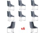 Sala Da Pranzo Sedie Chesterfield Poltrona Moderna Set 6X Gruppo Sedie Nuovo