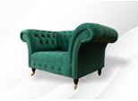 Poltrona Chesterfield Tessile Verde Design Tappezzeria Nuovo Soggiorno Creativo Lusso