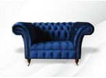 Poltrona Chesterfield Tessuto Blu Mobili Creativi Nuovo Soggiorno Lusso Moderno