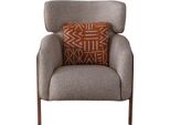 Poltrona Moderna Beige Soggiorno Tessile Lusso Design Mobili Lounge Club