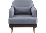 Poltrona Moderna Grigia Soggiorno Sedute Tessile Design Mobili Monoposto