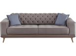 Divano 4 Posti Design Divani Tappezzeria Grigio Tessile Relax Seduta Mobili Moderni
