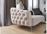 Set Divano Divano 3 Posti Poltrona Tre Posti Tessuto Bianco Poliestere Set