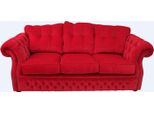 Tappezzeria In Tessuto Chesterfield Rosso A Tre Posti Divano Da Salotto Design Jvmoebel ®