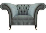 Poltrona Grigia Chesterfield Arredamento Soggiorno Poltrona Imbottita Tessile Nuova