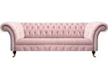Divano A Tre Posti Rosa Imbottito Mobili Da Salotto Chesterfield Arredamento