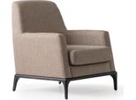 Poltrona Da Salotto Design Divano Imbottitura Di Lusso Moderno Legno Marrone Tessile