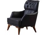 Poltrona Chesterfield Nera Lussuoso Salotto Monoposto 1 Posto