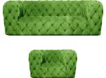 Mobili Da Salotto Verde Divano Chesterfield Di Lusso Set Soggiorno 2 Pezzi Set Arredamento