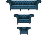 Set Di Design 3 Pezzi Moderni 2X Divani Set Di Poltrone Mobili Moderni Chesterfield