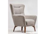 Poltrona Wing Poltrona Salotto Poltrona In Tessuto Grigio Imbottita Seduta Monoposto