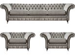 Set Di Divani Moderni Di Lusso Grigi Completo Di Divani Imbottiti A 3 Pezzi Soggiorno Chesterfield