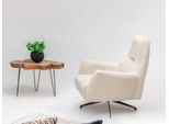 Poltrona In Tessuto Poltrona Wing Chair Beige Imbottita Soggiorno Seduta Monoposto