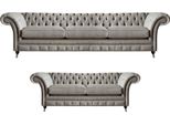 Lusso Tessile Completo 2X Divani Divani Soggiorno Set Completo Chesterfield