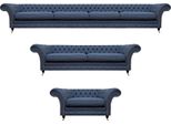 Mobili Di Lusso Set Di Divani Blu Tessile Soggiorno Completo Set Di Divani Chesterfield