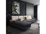 Divano Zona Giorno Tappezzeria Tessuto Pelle Sedile Set Angolo Divano Forma L