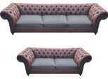 Soggiorno 2X Divani Completi Divani Di Design Sedute In Pelle Mobili Chesterfield