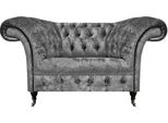Nuova Poltrona Grigia Tessile Di Lusso Imbottita Mobili Moderni Seduta Chesterfield Soggiorno