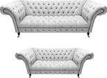 Set Di Divani 2 Pezzi Divano A Tre Posti Con Divano A Due Posti Design Chesterfield