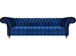 Lusso Divano Blu A Tre Posti Soggiorno Tessile Tappezzeria Divano Chesterfield