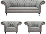 Set Di Divani Moderni Grigi Chesterfield Design Tappezzeria In Tessuto Arredamento Per Il Soggiorno