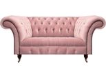 Divano Chesterfield Rosa A Due Posti, Divano Da Salotto, Mobili Imbottiti