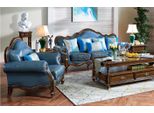 Set Di Divani Chesterfield Blu Barocco Rococò Divano Divano Di Lusso 3+1 Posti