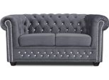 Chesterfield Divano Tessile Imbottito 2 Posti Divani Divani Nero Due Posti Nuovo