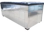 Divano Chesterfield A 3 Posti Vintage Aviatore Aereo Vera Pelle Alluminio Divani