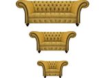 Lusso Divano Giallo Set 3Pcs Soggiorno Tessile Sedile Mobili Set Divani Chesterfield