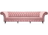Divano A Quattro Posti Divano Di Lusso Tessile Soggiorno Rosa Mobili Imbottiti Chesterfield