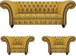 Set Di Divani Da Salotto Divano A Tre Posti 2X Poltrone Imbottite Chesterfield