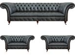 Set Di Divani In Pelle 3 Pezzi Divano A Tre Posti 2X Poltrone Soggiorno Chesterfield