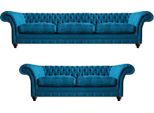 Set Di Divani 2X Divani Imbottiti Mobili Da Salotto Sedile In Tessuto Mobili Chesterfield