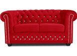 Divano Chesterfield In Tessuto Imbottito A 2 Posti Divani In Tessuto Divani Rossi A Due Posti