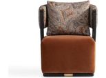 Poltrona Poltrona Ad Ala Poltrona Da Cocktail Poltrona Relax Tessuto Arancione Seduta Moderna