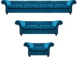 Lusso Completo 3 Pezzi Chesterfield Divani Tessili Imbottiti Mobili Set Di Divani Arredamento