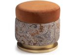 Pouf Pouf Pouf Poggiapiedi Pouf In Tessuto Arancione Sgabello Rotondo