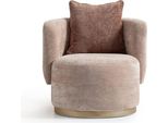 Poltrona Relax Poltrona Moderna In Tessuto Imbottito Beige Design Monoposto