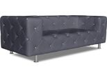 Divano A Tre Posti Imbottito Design Divano 3 Posti Sala Chesterfield Grigio Nuovo