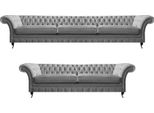 Divani Di Lusso Grigi Di Design Completi Di 2 Pezzi Per Il Soggiorno Chesterfield 2X Divani