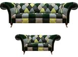 Soggiorno Multicolore Divano Completo 2X Divani Nuovo Arredamento Moderno Chesterfield