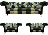 Set Di Divani Moderni Multicolore 3 Pezzi Chesterfield Poltrona Mobili Di Design