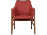 Poltrona Moderna Imbottita Sedia Marrone-Rosso Tessuto Di Design Monoposto