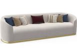 Divano 3 Posti Imbottito Stile Moderno Lusso Tessile Divano Bianco