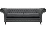 Divano Chesterfield Da Salotto A Due Posti Grigio Imbottito Di Lusso