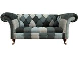 Divano Di Lusso Multicolore A Due Posti, Divano Da Salotto In Tessuto, Sedile Chesterfield