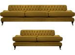 Set Di Divani Da Salotto 2X Divani Design Moderno Imbottiti Chesterfield