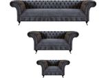 Set Di Divani 3Pcs Soggiorno Set Tessile Arredamento Chesterfield